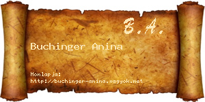 Buchinger Anina névjegykártya